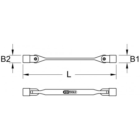 Clé à douilles articulée, 12x13 mm - 12 pans KS Tools | 517.0303