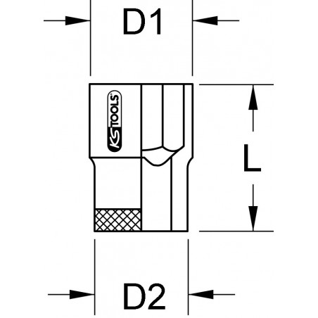Douille TITANplus 6 pans 3/8'', 1/2'' KS Tools | 965.3904
