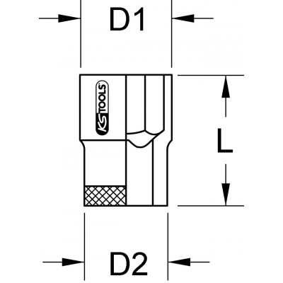 Douille TITANplus 6 pans 3/8'', 5/8'' KS Tools | 965.3906