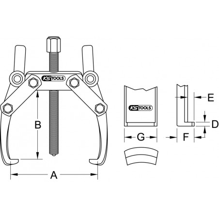 Extracteur universel à 2 griffes 20-230 mm KS Tools | 620.3402