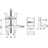 Extracteur universel à 2 griffes et bague de maintien 150x330 mm KS Tools | 620.5503