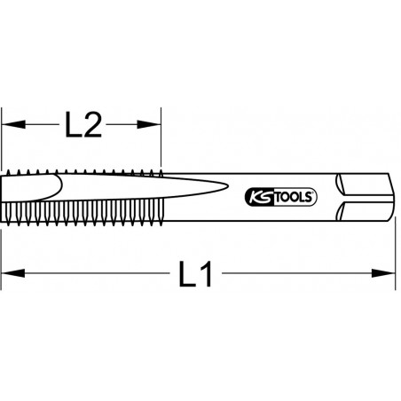 Jeu de 3 tarauds à main HSS, M12 KS Tools | 331.0120