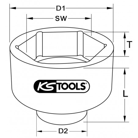 Douille à choc courte 1'' 110 mm KS Tools | 911.1090