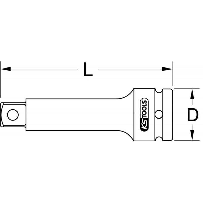 KS TOOLS 515.1136 Rallonge à Chocs 1/2" - Longueur 250 Mm - Pour Travaux Mécaniques Intensifs