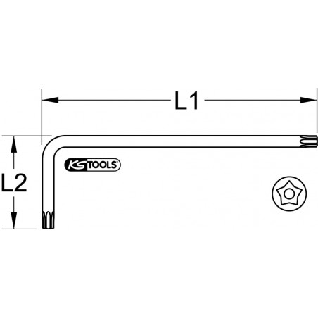 Clés mâles 5 pans percées extra longues T45 KS Tools | 151.2478