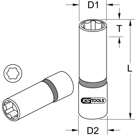 Douille longue ULTIMATE 3/8", 1/2" - KS Tools | 922.3923