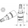 Douille tournevis ULTIMATE TORX percé 1/2", L.55 mm - T15" - KS Tools | 922.1691