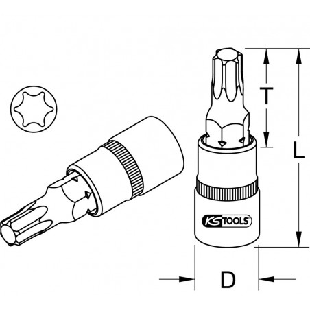 Douille tournevis ULTIMATE TORX 3/8", L.50 mm - T55" - KS Tools | 922.3937