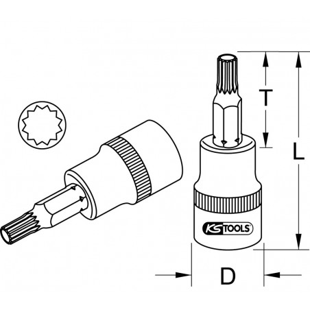 Douille tournevis ULTIMATE 3/8" XZN, L.50 mm - M8" - KS Tools | 922.3884
