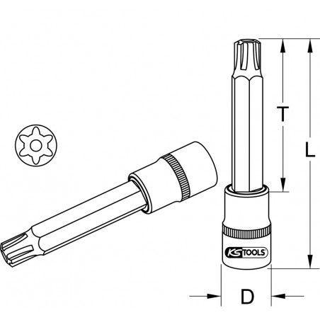 Douille tournevis ULTIMATE RIBE 1/2", L.110 mm - M8" - KS Tools | 922.1788