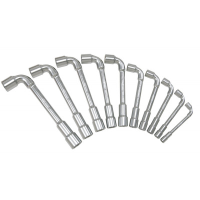 Jeu de 10 clés à pipe débouchées métriques - 6 pans - en boîte - KS Tools | 517.0440