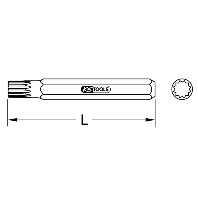 Embout de vissage XZN®, L.75 mm - A 10 mm - M8 KS Tools | 975.3008