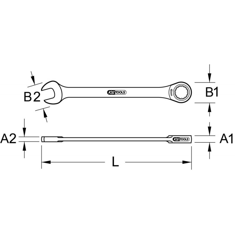 Clé mixte à cliquet GEARplus®, 18 mm KS Tools | 503.4218