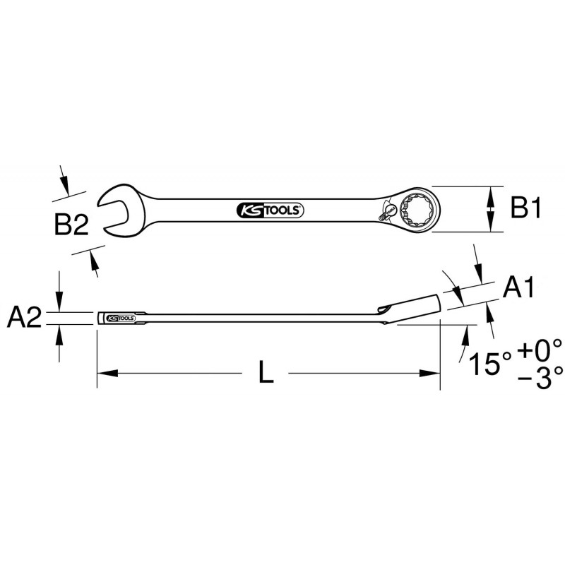 Clé mixte à cliquet réversible GEARplus®, 24 mm KS Tools | 503.4624