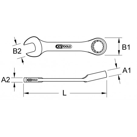 Clé mixte courte, 17 mm KS Tools | 518.0017
