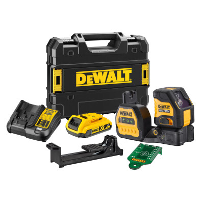 Laser croix XR 12V / XR 18V 2Ah Li-Ion faisceau vert - Dewalt | DCE088D1G18