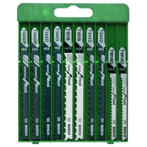 Coffret 10 Lames scie sauteuse Emm. en T - Bois - BOSCH | 2 609 256 744