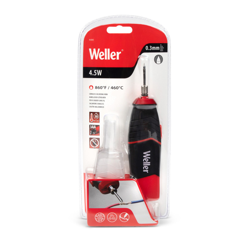 Fer à Souder Sans Fil Rechargeable Weller 12W - Batterie Lithium-ion - Montée En Température 45 Sec - Port USB, LED, Sécurité Auto