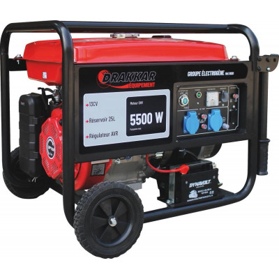 Groupe électrogène AVR 5500W 13CV démarrage électrique avec kit brouette - Drakkar | 11020