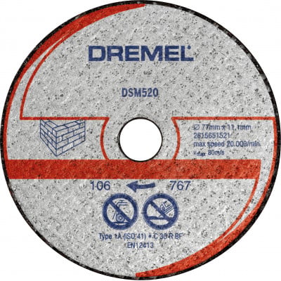 Dremel S520 Lot de 2 disques de découpe maçonnerie 77mm pour DSM20 - BOSCH | 2 615 S52 0JB