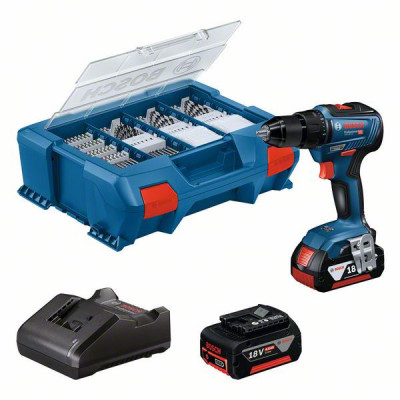 Perceuse visseuse gsr 18v-55 2 batteries 4,0ah + gal 18v-20 + 82 acc en l-case pick&click - BOSCH | 0 601 9H5 209