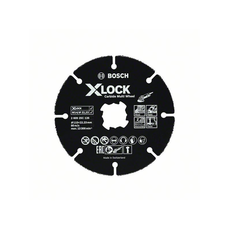 Disques à tronçonner Carbide Multi Wheel X-LOCK 115mm: 1 mm: 22,23 mm - BOSCH | 2 609 25C 126