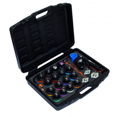 Kit Complet Testeur + Remplissage Circuit De Refroidissement 28 Pièces – Pompe Manuelle, Jauge, Adaptateurs Universels