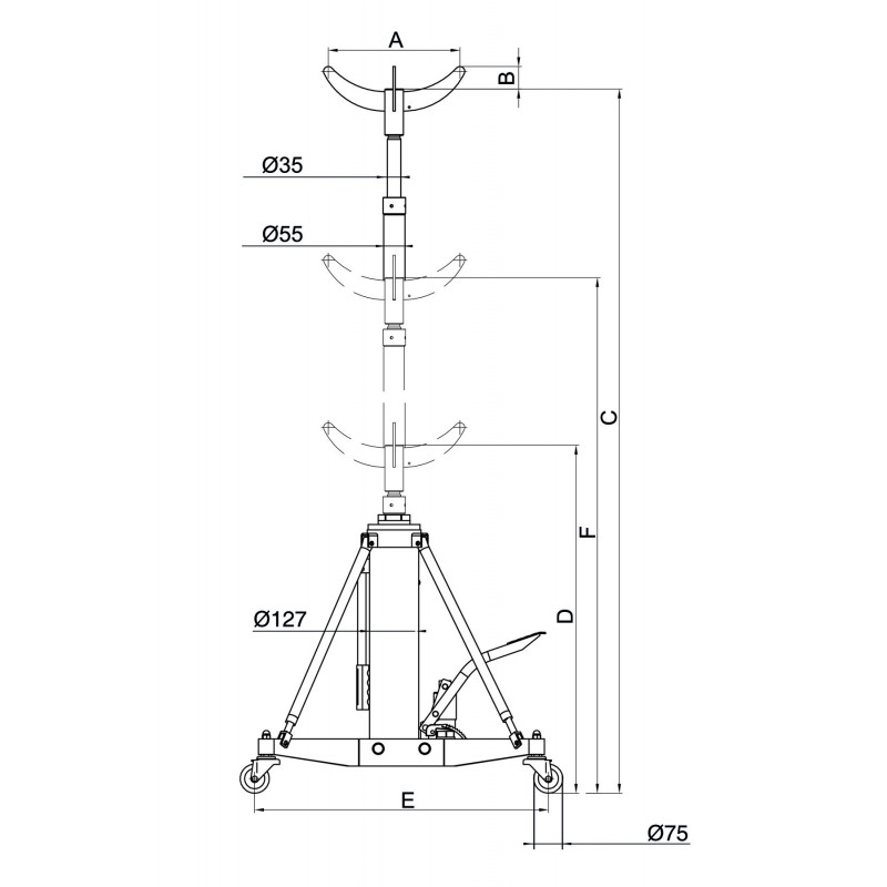 Cric hydraulique double piston d'une capacité de 1 T - Bahco | BH5DP1000QA