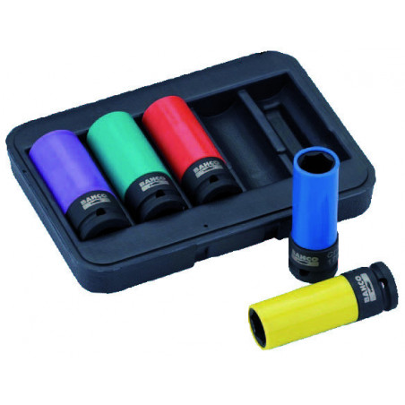 Jeu de douilles à chocs pour roues de 17, 19, 21, 22 et 24 mm - Bahco | BWSS12P5