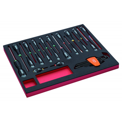 Jeu de clés mâles/tournevis, module mousse 3/3 Fit&Go - 29 pcs - Bahco | FF1A1006