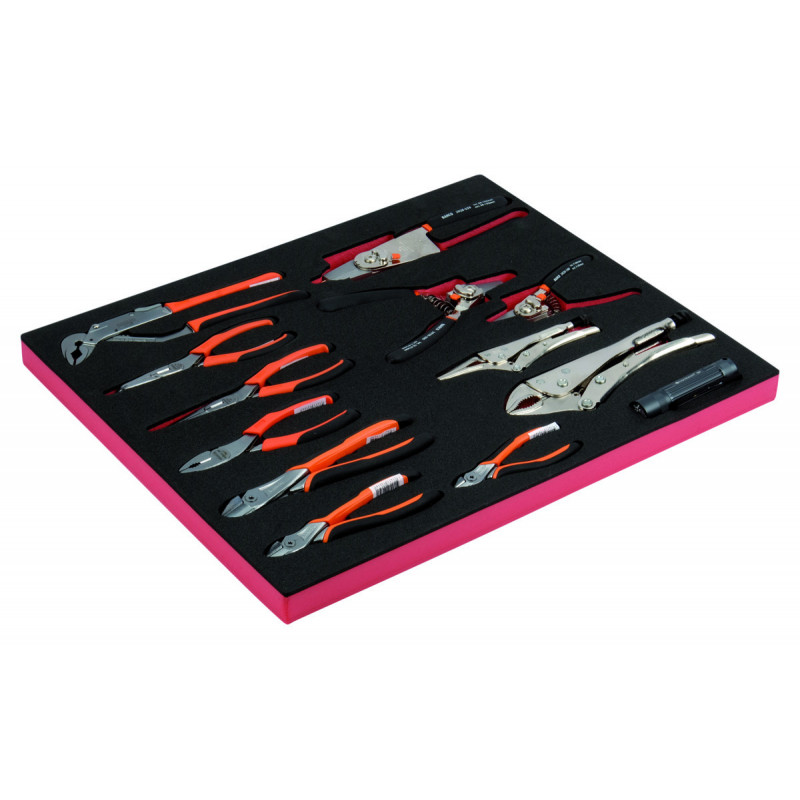 Jeu de pinces, module mousse 3/3 Fit&Go - 16 pièces - Bahco | FF1A11