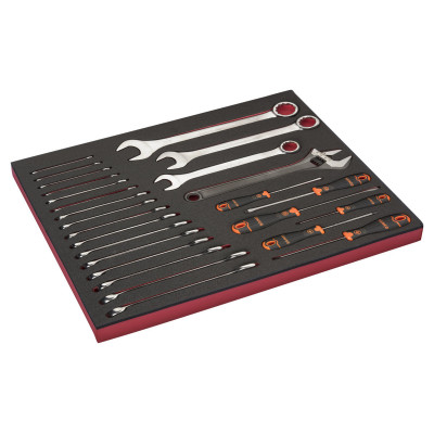 Jeu de clés et de tournevis, module mousse 3/3 Fit&Go - 26 pcs - Bahco | FF1A117