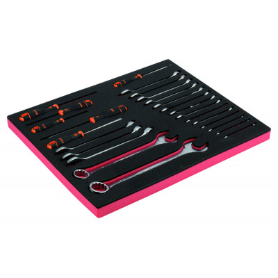 Jeu de clés/tournevis, module mousse 3/3 Fit&Go - 25 pcs - Bahco | FF1A124