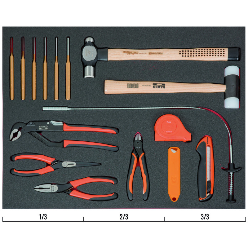 Kit d'outils de coupe/de frappe, module mousse 3/3 Fit&Go - 11 pcs - Bahco | FF1A127