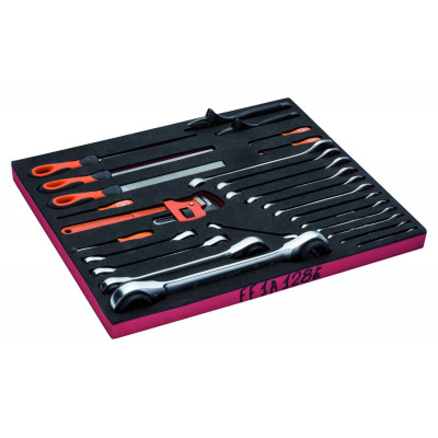 Jeu de clés/limes, module mousse 3/3 Fit&Go - 18 pcs - Bahco | FF1A128