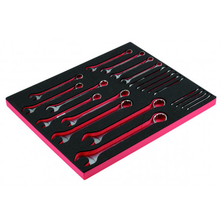 Jeu de clés mixtes, module mousse 3/3 Fit&Go - 16 pcs - Bahco | FF1A134