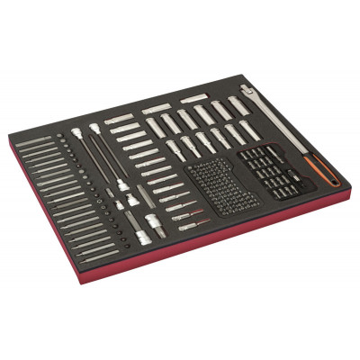 Module mousse Fit&Go 3/3, douilles 1/2" & 3/8"  & jeu d'embouts - 177 Pcs - Bahco | FF1A165