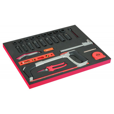 Module mousse Fit&Go 3/3 marquage laser, douilles à choc 1/2" - 36 Pcs - Bahco | FF1A197LM