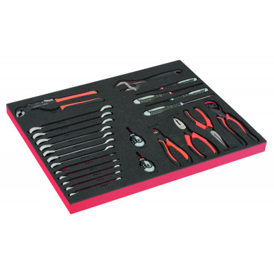 Module mousse Fit&Go 3/3 marquage laser, tournevis ERGO™, clés & pinces - 24 Pcs - Bahco | FF1A210LM