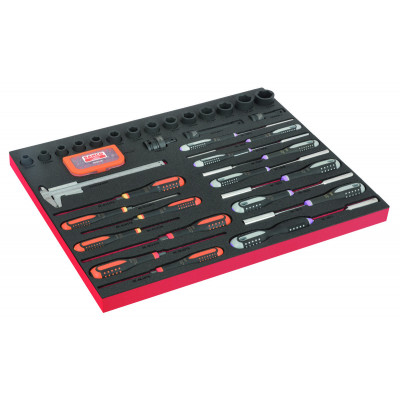 Module Fit&Go 3/3 marquage laser tournevis ERGO™, coulisse, embouts & douilles à choc 1/2" - 65 Pcs - Bahco | FF1A222LM