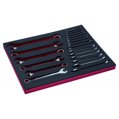 Jeu de clés mixtes, module mousse 3/3 Fit&Go - 21 pcs - Bahco | FF1A3001