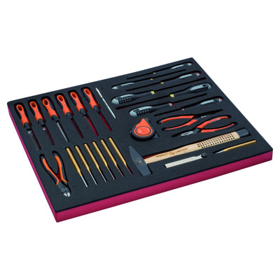 Jeu de pinces/outils de frappe/limes/tournevis, module mousse 3/3 Fit&Go - 27 pcs - Bahco | FF1A5011
