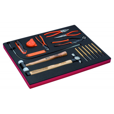 Module mousse Fit&Go 3/3 outils de frappe et de coupe, pinces & mètre ruban - 25 Pcs - Bahco | FF1A82