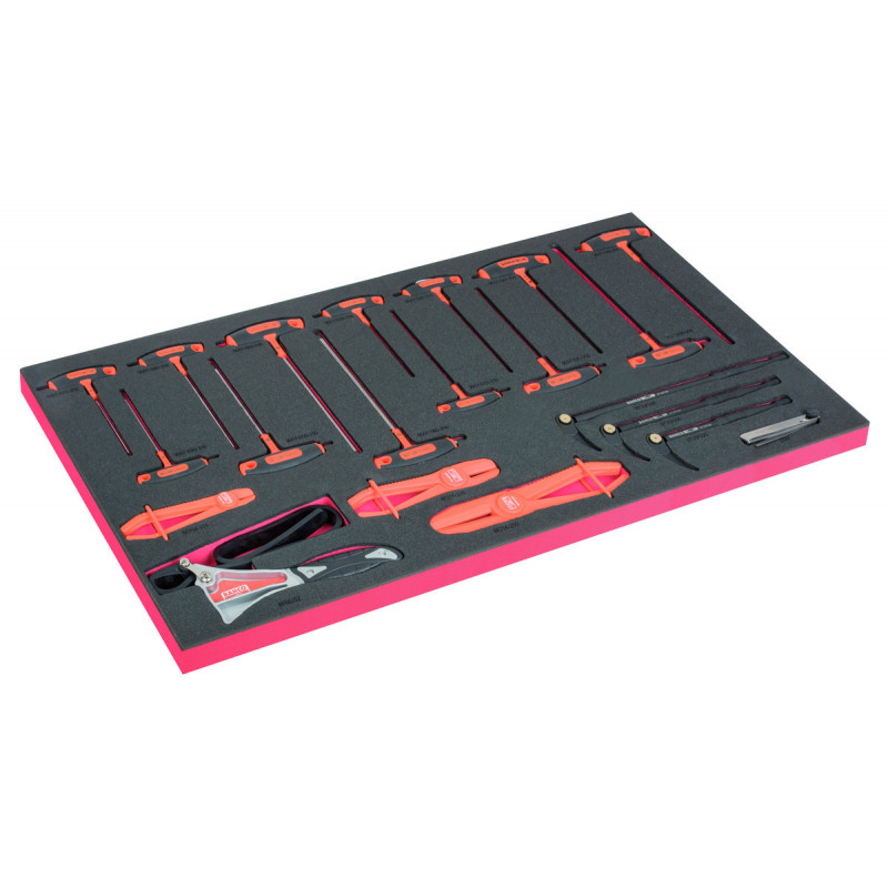 Module mousse pour servante 40", clés mâles 6 pans en T, pieds de biche - 21 Pcs - Bahco | FF1B09LM