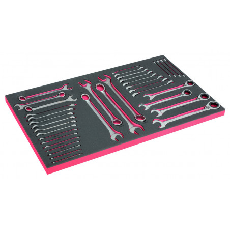 Module mousse pour servante 40", clés mixtes & clés à cliquet  - 36 Pcs - Bahco | FF1B03LM