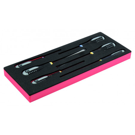 Jeu de tournevis vis à fente/Pozidriv, module mousse 1/3 Fit&Go - 6 pcs - Bahco | FF1E1003