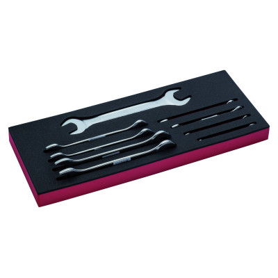 Jeu de clés à fourche double, module mousse 1/3 Fit&Go - 9 pcs - Bahco | FF1E3003