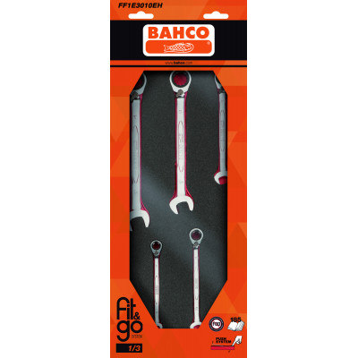 Module mousse Fit&Go 1/3, clés mixtes - 11 Pcs emballage individuel - Bahco | FF1E3009EH