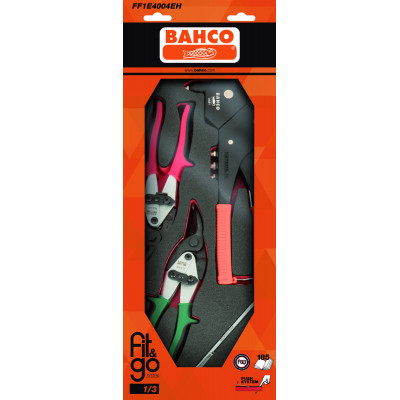Module mousse Fit&Go 1/3, Pince à rivets & cisailles à tôle - 4 Pcs emballage individuel - Bahco | FF1E4004EH