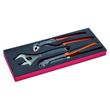 Jeu de clés et de pinces, module mousse 1/3 Fit&Go - 3 pcs - Bahco | FF1E5007